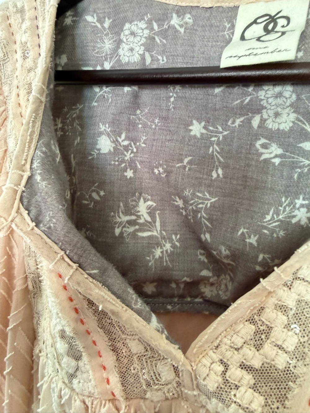 Anthropologie One September Anwen Peasant Dress|  Boho | Intricate Detail Medium - Picture 10 of 13